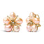 Pendientes de Stud de Flor de Oro Rosa de 18K con Diamantes y Perlas de Agua Dulce