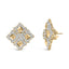 Pendientes de aro de diamantes en forma de geometría de oro amarillo de 18 quilates