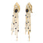 Boucles d'oreilles en chandelier en or jaune 14K avec diamants et saphirs bleus