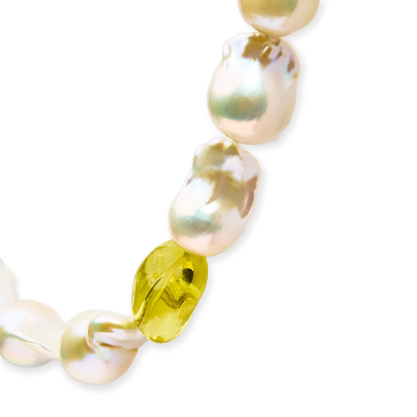 14K Yellow Gold Citrine, Amethyst & Baroque Pearl Necklace - 18"