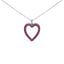Collar con Colgante Abierto de Corazón de Rubí y Diamante de 18K