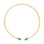 Collier sculpté en or jaune 18K avec extrémités en turquoise