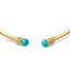 Collier sculpté en or jaune 18K avec extrémités en turquoise