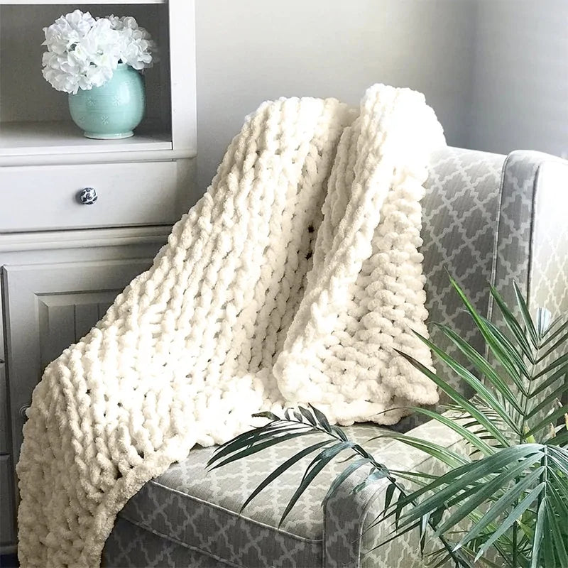 Luxurious Chunky Knitted Blanket