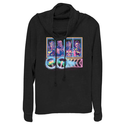 Junior's Marvel Neon Thunder Love Cowl Neck Sweatshirt