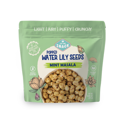 Mint Masala Popped Water Lily Seeds – Vegan, Gluten-Free Snack - Korvel