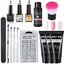 Kit de Poly Gel pour Nail Art Français avec Pinceau UV et Conseils d'Ongles