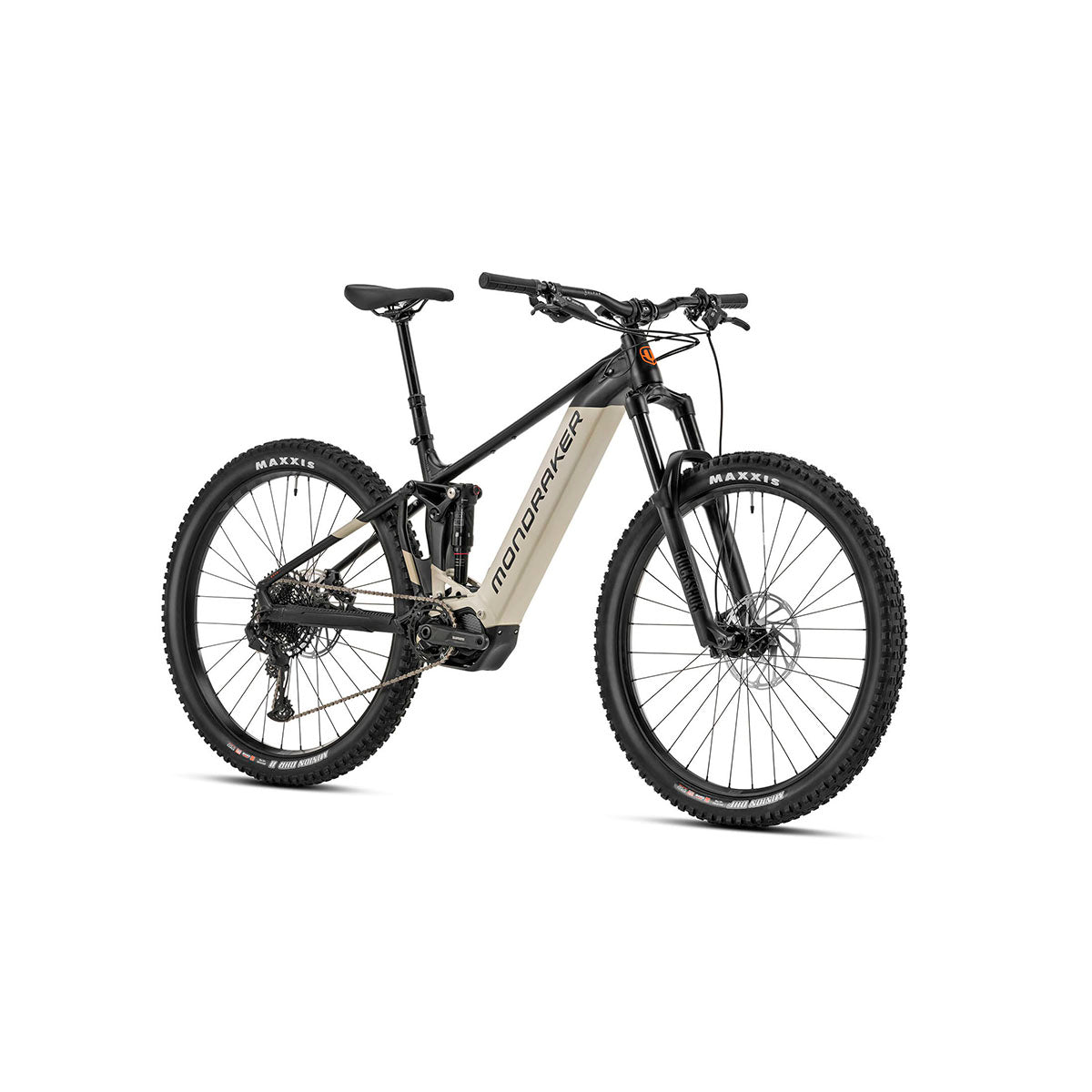 Mondraker DUSK (SE) Electric Mountain Bike - Black-Desert Grey-Orange