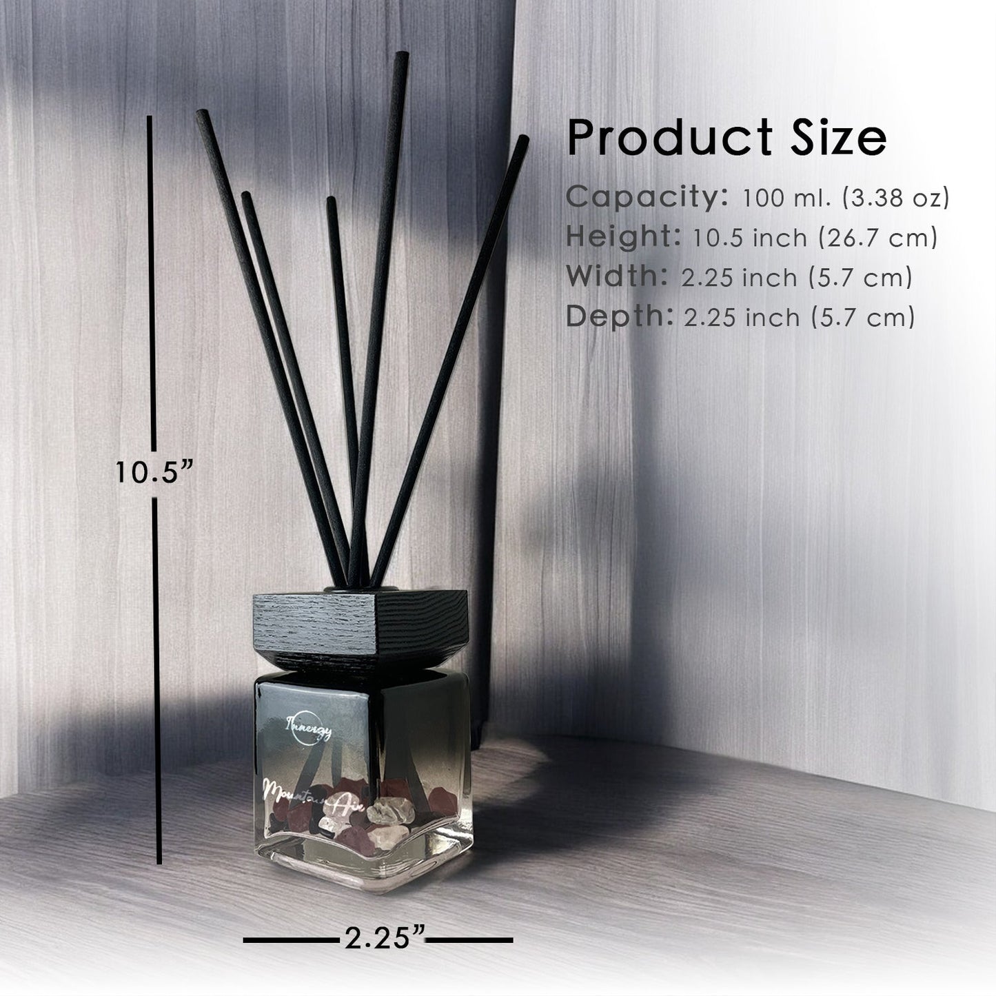 Revitalizing Mountain Air Crystal-Infused Reed Diffuser, 100ml - Korvel