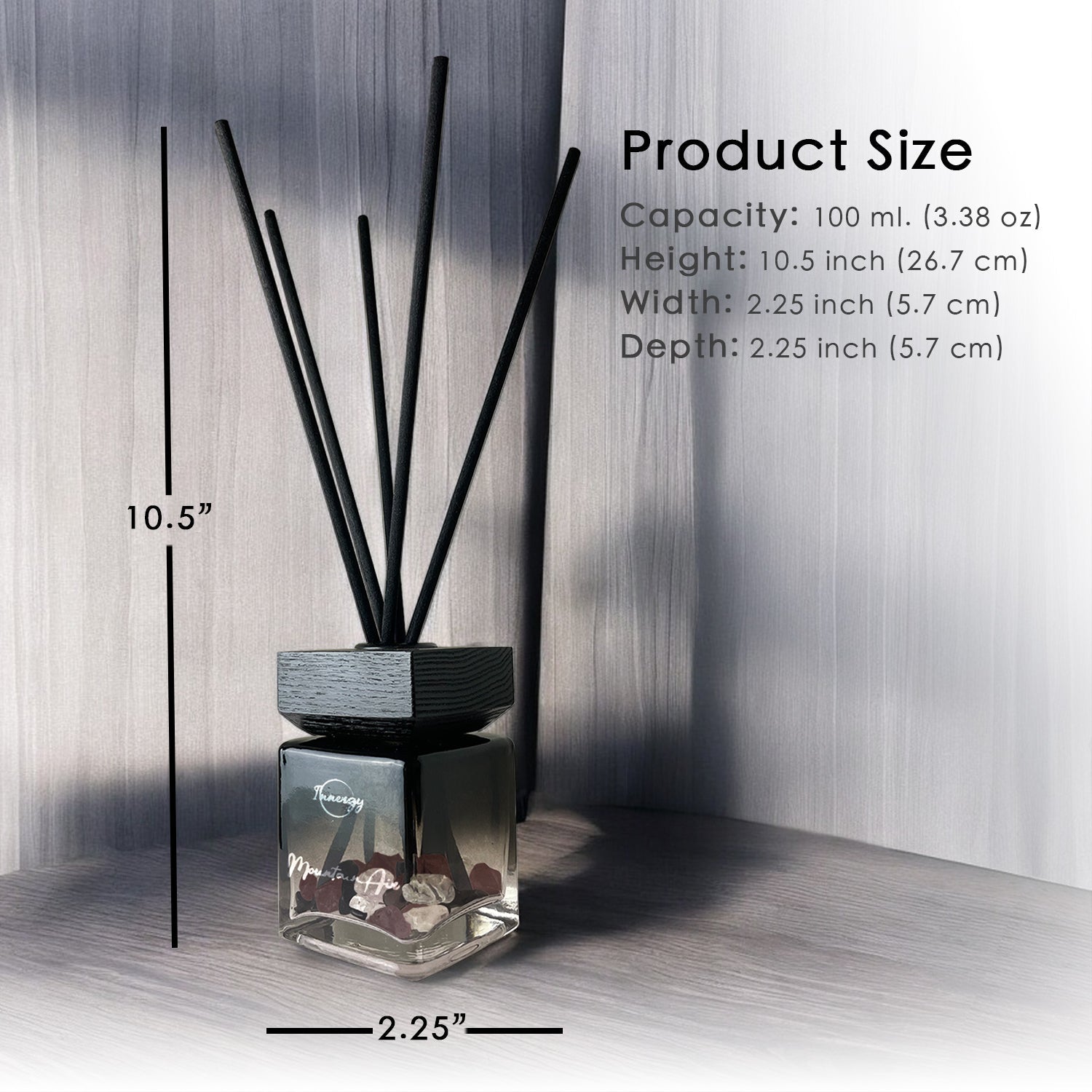 Revitalizing Mountain Air Crystal-Infused Reed Diffuser, 100ml - Korvel