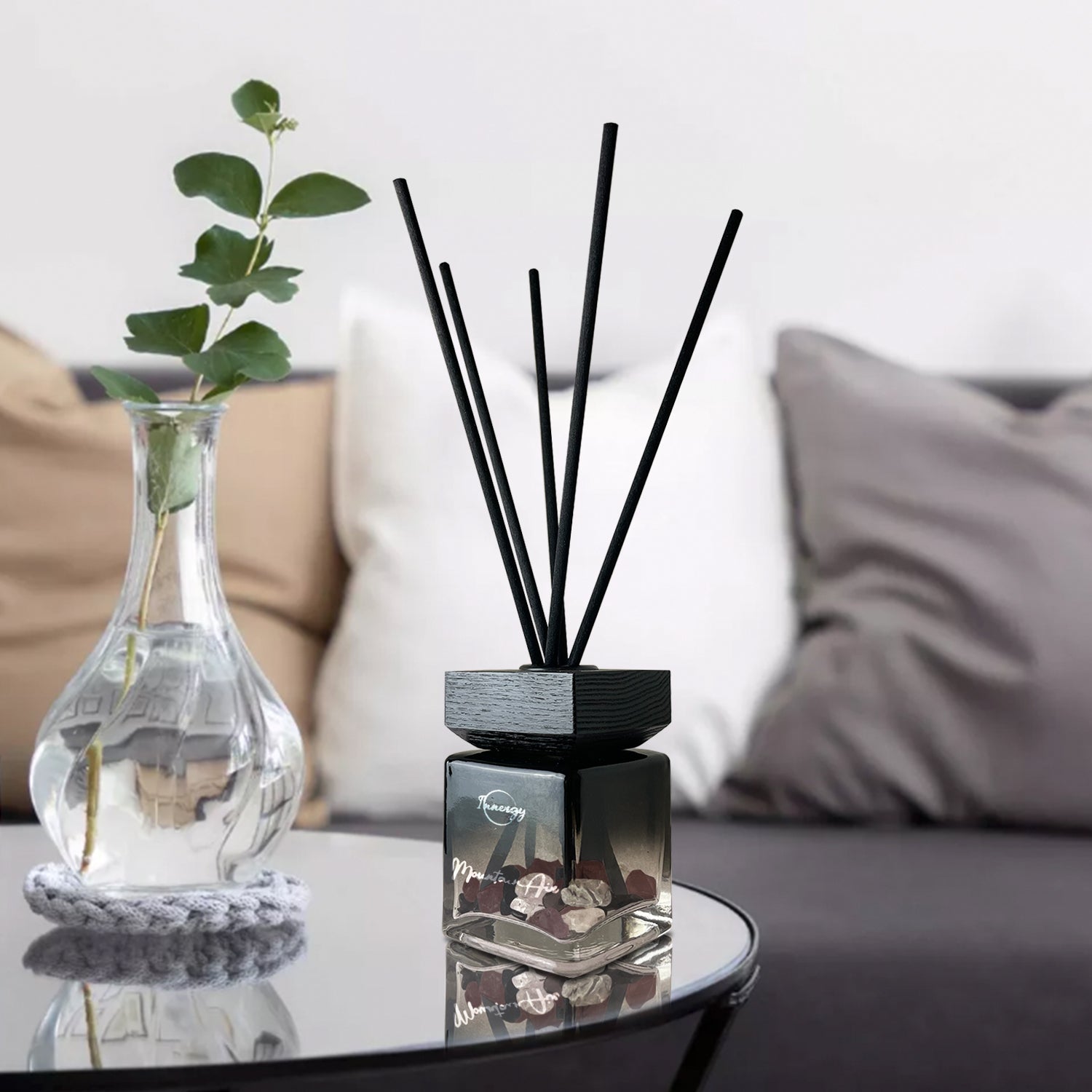Revitalizing Mountain Air Crystal-Infused Reed Diffuser, 100ml - Korvel