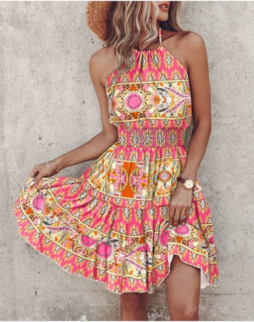 Robe Halter Chic d'Été - Design A-Line Élégant