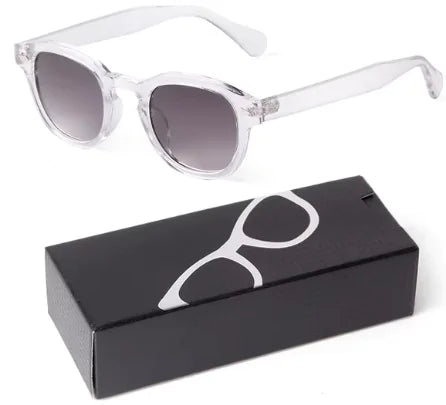 Gafas de sol redondas pequeñas en azul degradado para una protección con estilo