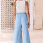 Pantalones Harem de Pierna Ancha con Cintura Elástica - Estilo Corto