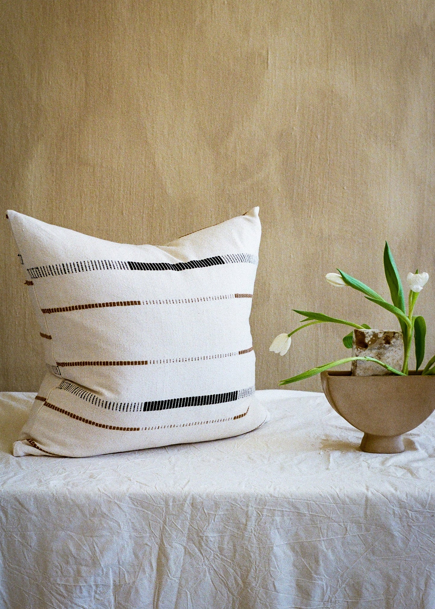 Coussin en coton tissé à la main Mason