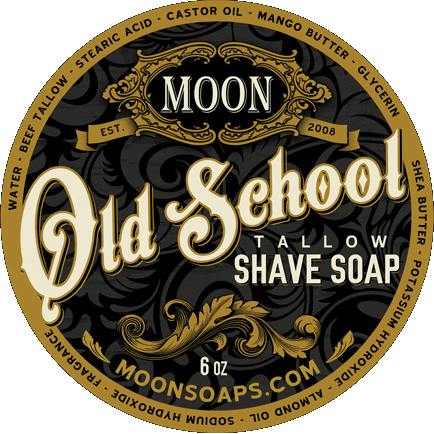 Savon à raser en suif Old School de Moon Soaps 6 Oz