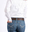 Elegant White Cinch Women's Long Sleeve Shirt - Korvel