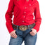 Vibrant Red Cinch Women's Long Sleeve Shirt - Korvel