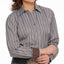 Chic Burgundy Striped Button-Up Shirt for Women - Korvel