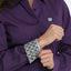 Stylish Purple Stripe Cinch Shirt for Women - Korvel