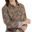 Vibrant Floral Paisley Cinch Shirt for Women - Korvel