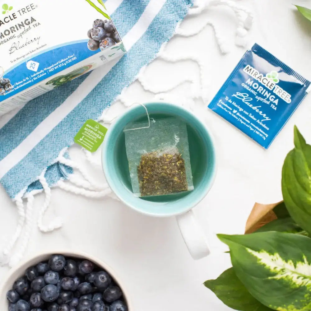 Thé Moringa Bio au Goût de Myrtille