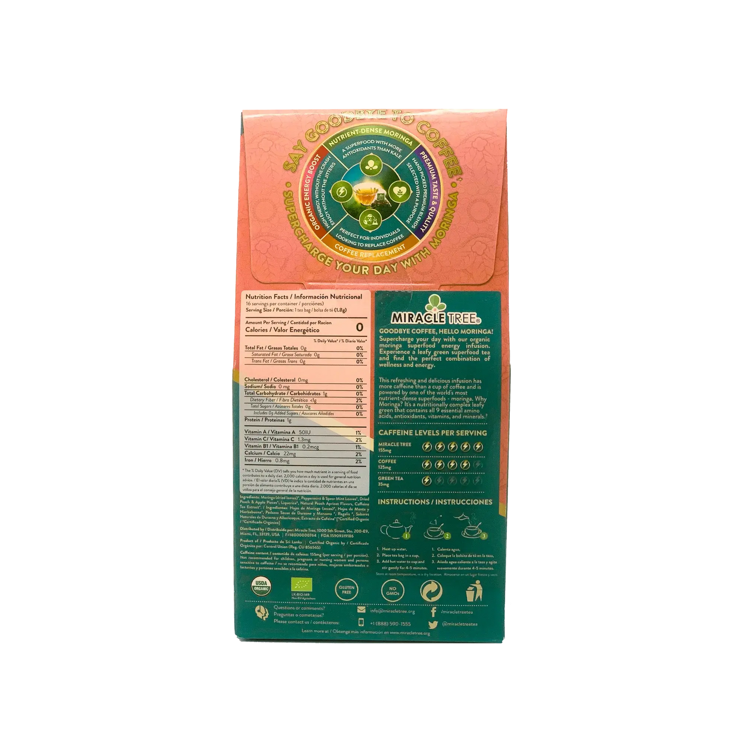Moringa Energy Tea - Peach Mint Apricot