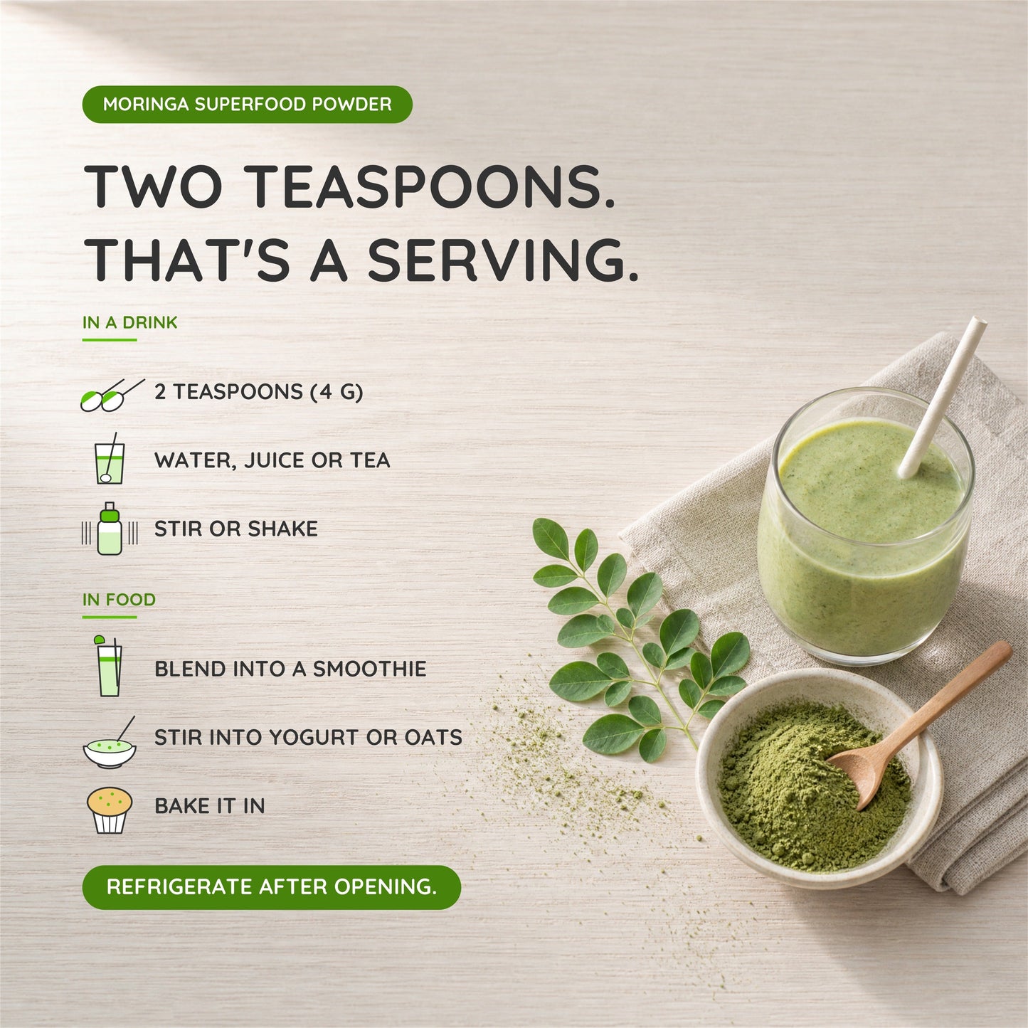100% Organic Moringa Pouch