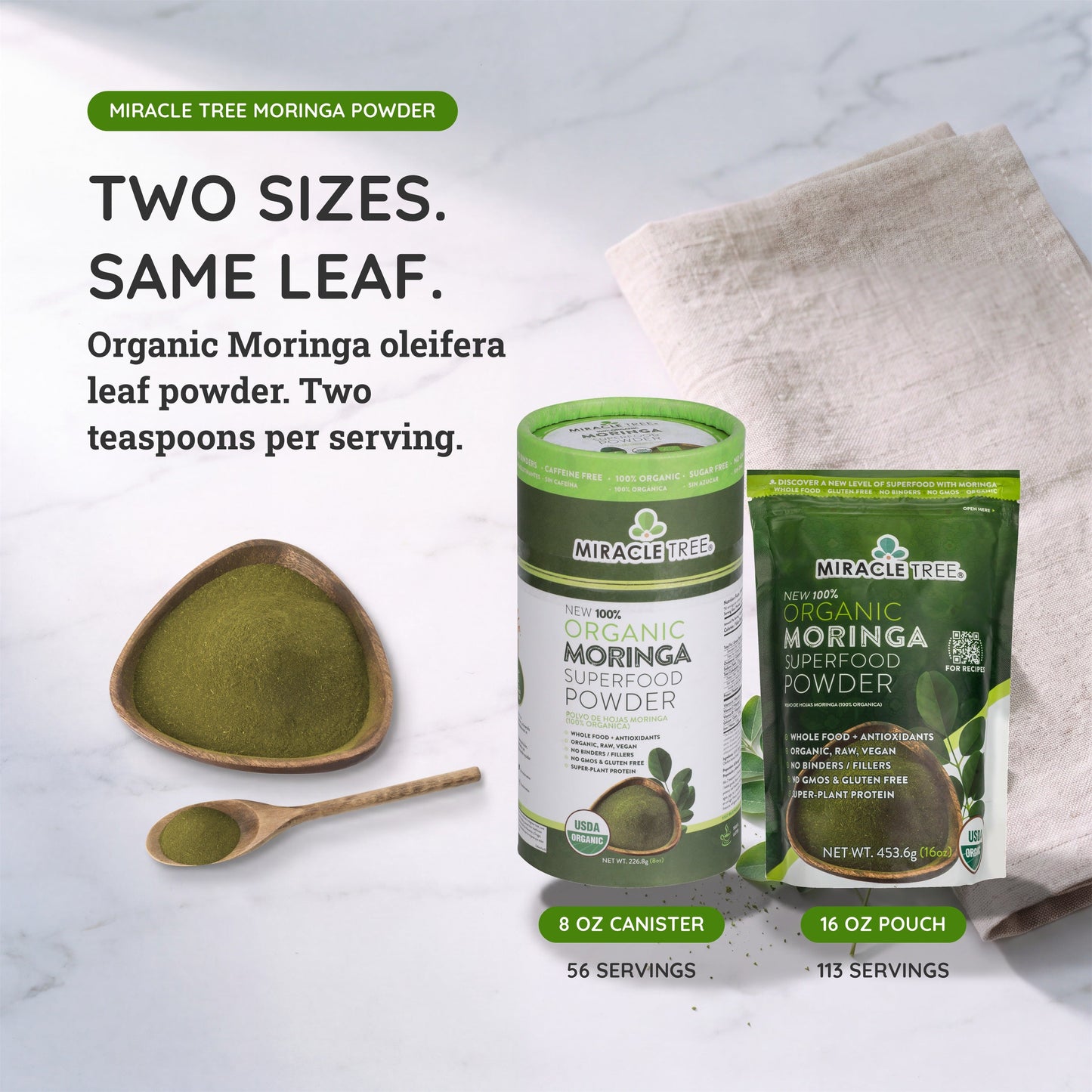 100% Organic Moringa Canister