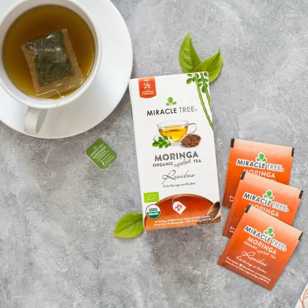 Organic Moringa Tea with Rooibos - 25 Wrapped Tea Bags