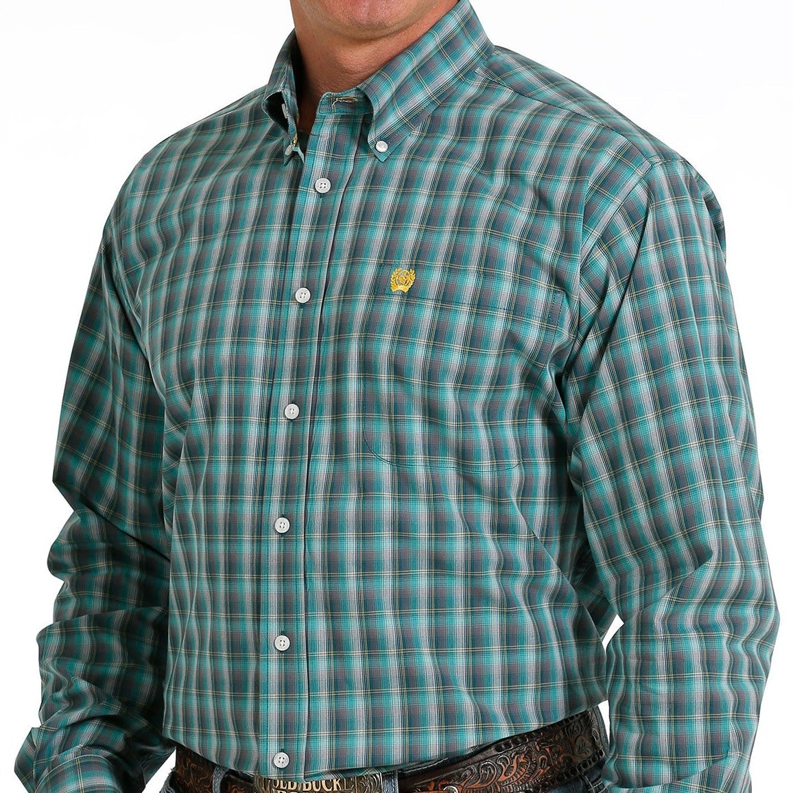 Classic Green Plaid Button-Down Shirt for Men - Korvel