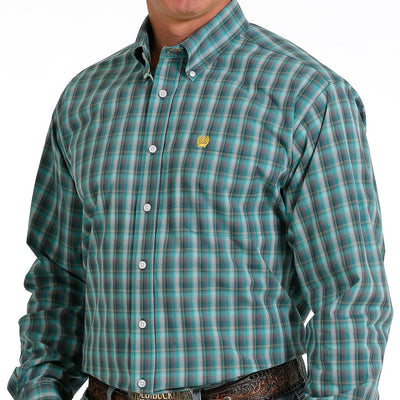 Classic Green Plaid Button-Down Shirt for Men - Korvel