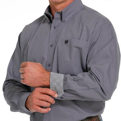 Cinch Men's Long Sleeve Purple Diamond Shirt - Korvel