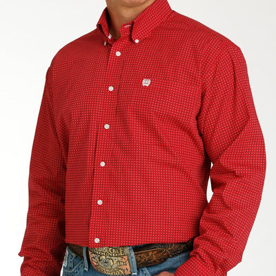 Bold Red Cinch Men's Long Sleeve Shirt - Korvel