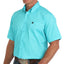 Cinch Men's Short Sleeve Button-Up in Vibrant Turquoise - Korvel
