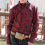 Vibrant Red Paisley Button-Up Shirt for Boys - Korvel