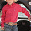 Vibrant Red Patterned Cinch Shirt for Boys - Korvel