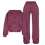 Ensemble de Sport Ins Letter : Sweat à Capuche Cropped avec Fermeture Éclair & Pantalons à Cordon