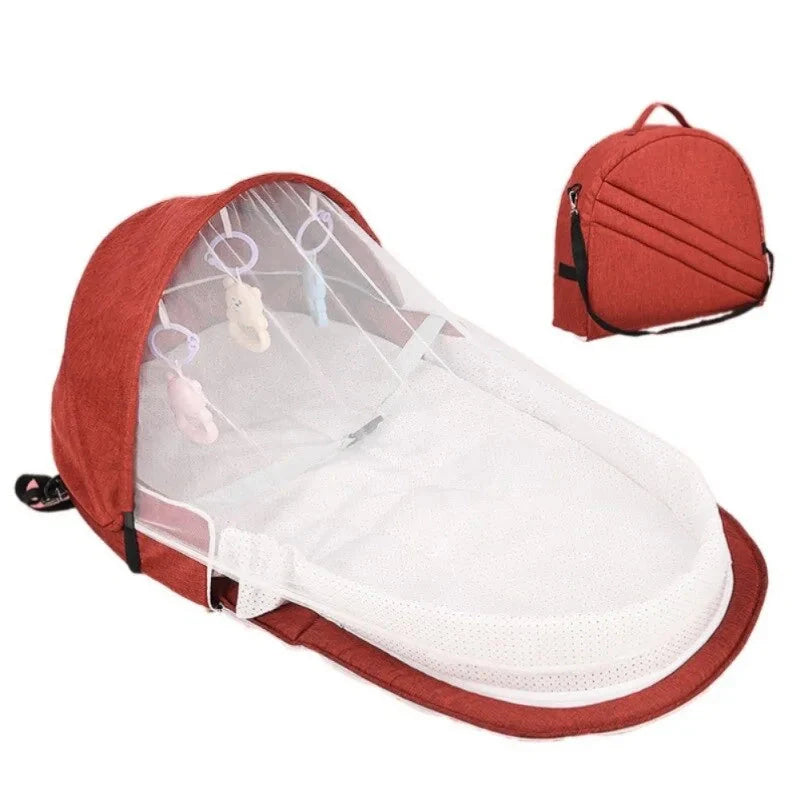 Berceau de Voyage avec Protection Solaire et Filet Anti-Moustiques