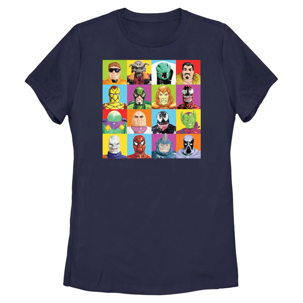 Women's Marvel Spider-Man Character Squares T-Shirt