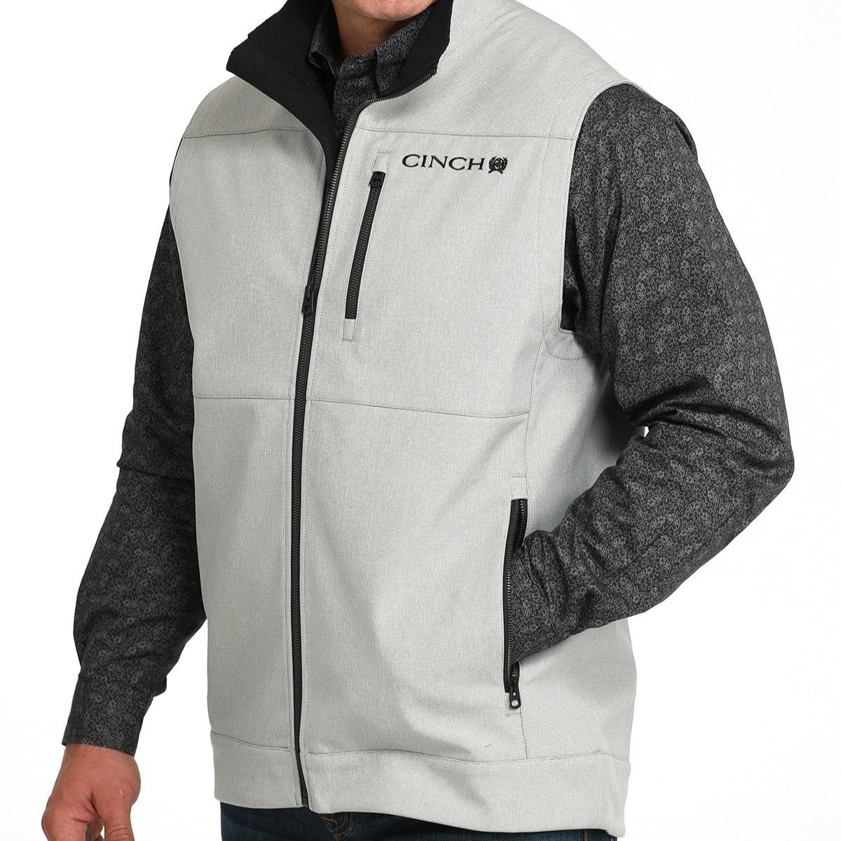Men's Light Grey Cinch Vest - Stylish & Functional Outerwear - Korvel