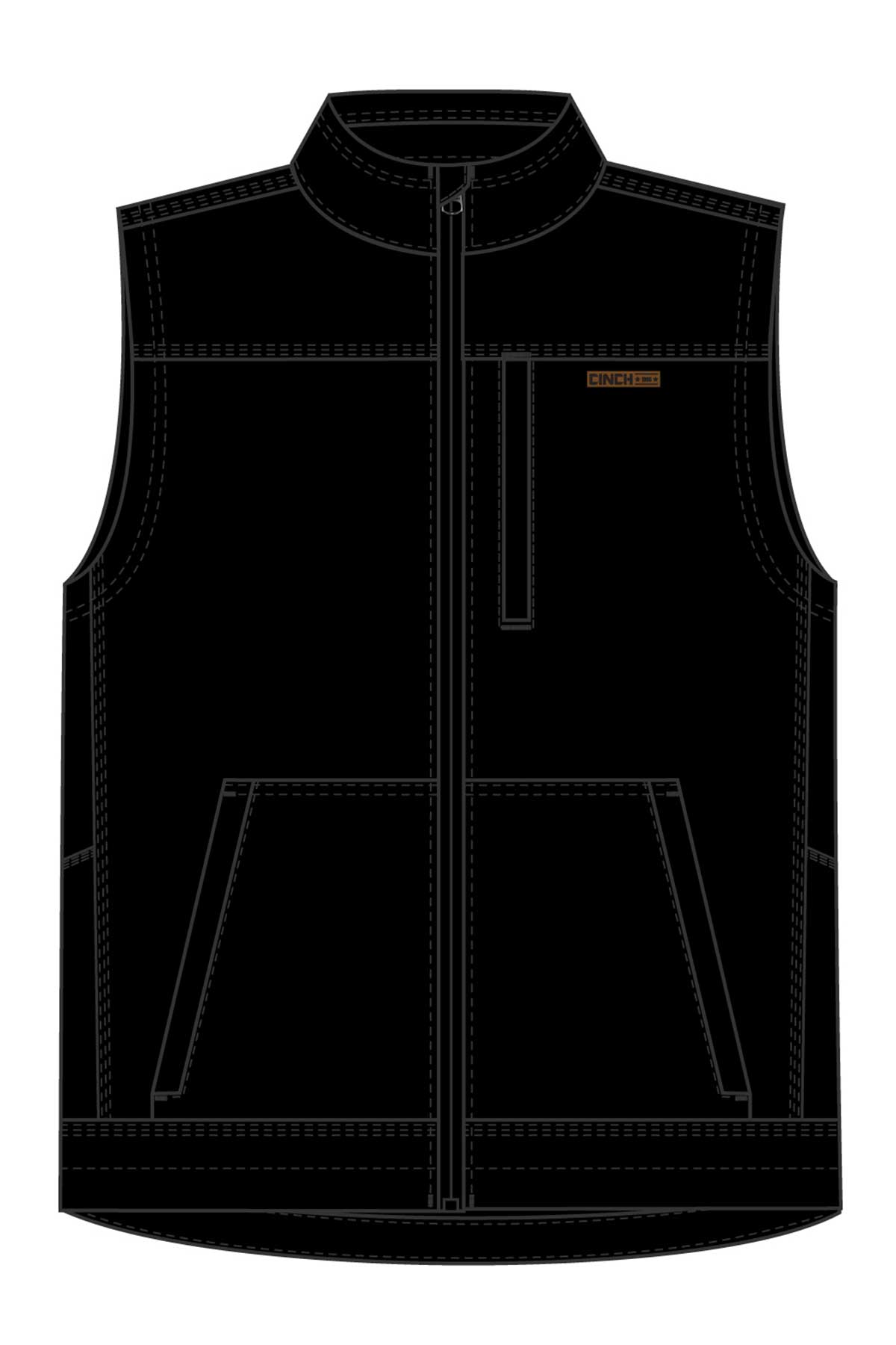 Men's Black Quilted Canvas Vest by Cinch - Korvel