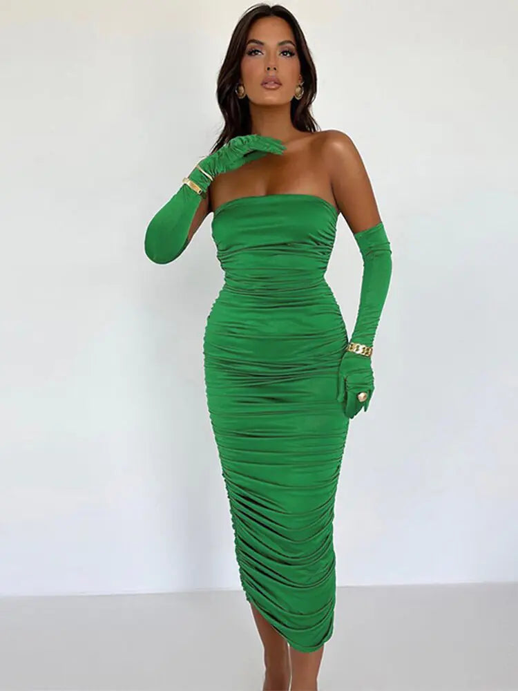 Vestido Elegante Sin Tirantes y Sin Espalda