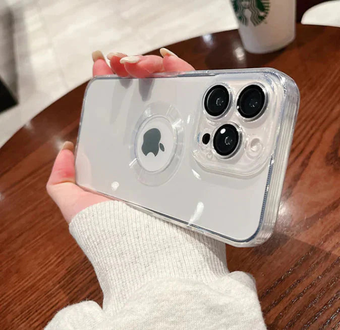 Luxury Plating Logo Hole Case for iPhone