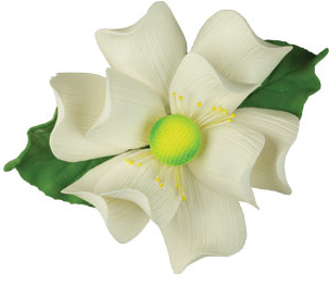 Magnolia Flower Decorations with Leaves - 9 Count