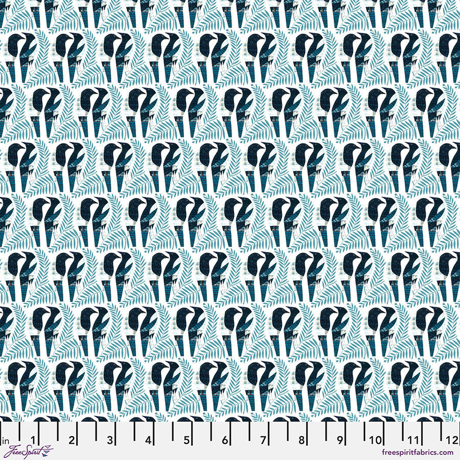 Tissu en coton teal avec pies - 44"/45" par yard