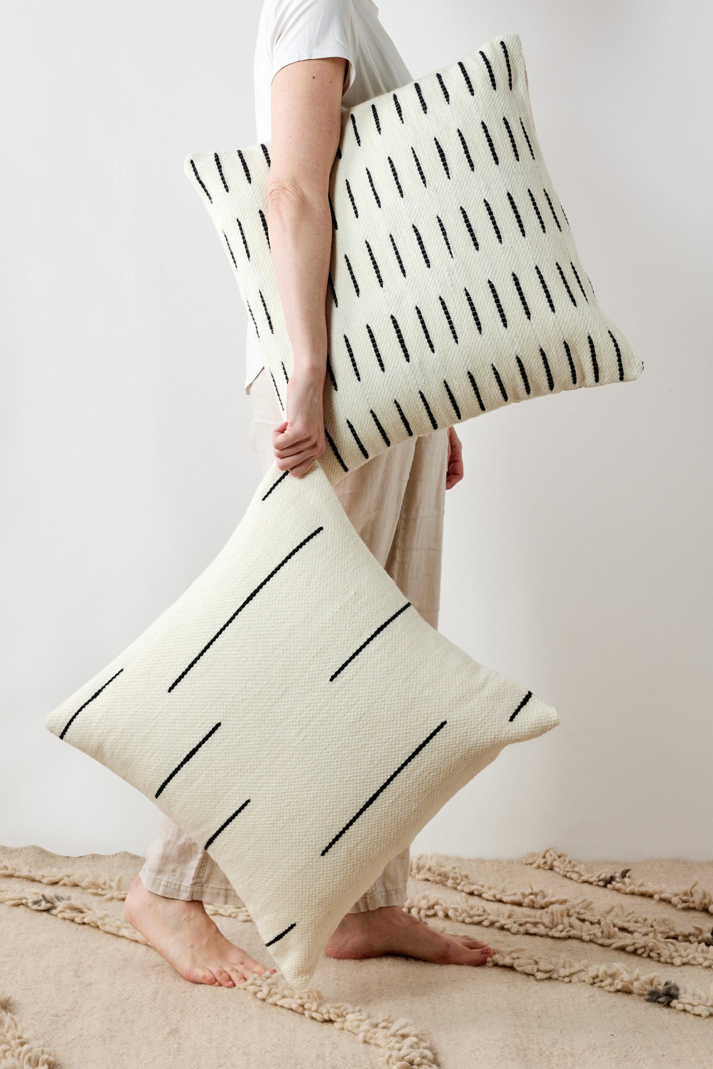 Zanzibar Hand-Loomed Wool Throw Pillow