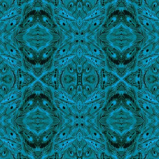 Mandalay Dark Teal Affinity Cotton Fabric - 44"/45" Per Yard