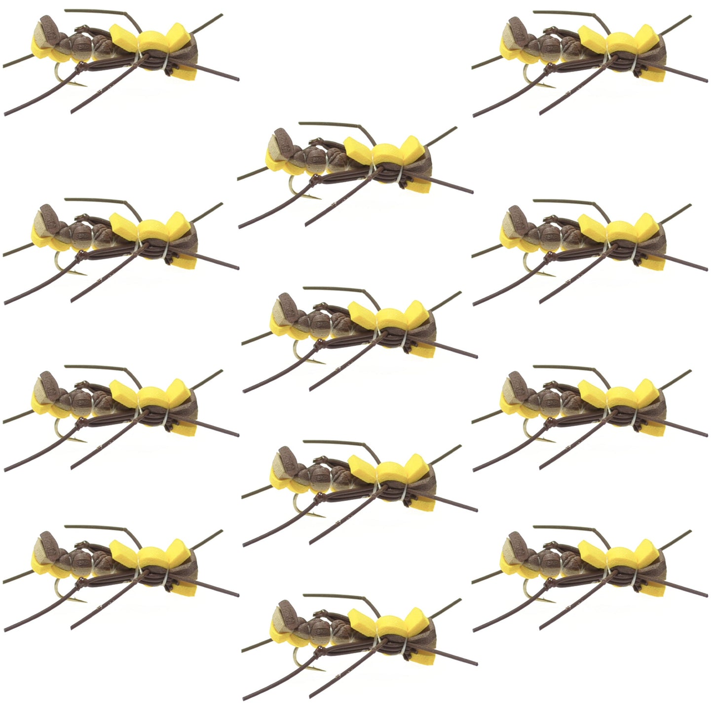 Mantis BLT Grasshopper Dry Flies - 12 Pack Size 10 - Korvel