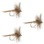 3-Pack Classic March Brown Dry Flies - Size 12 - Korvel